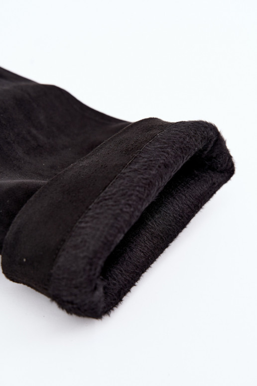 dámské dlouhé boty Slip-on vzor zateplené s tenkými podpatky Černé Olivienne