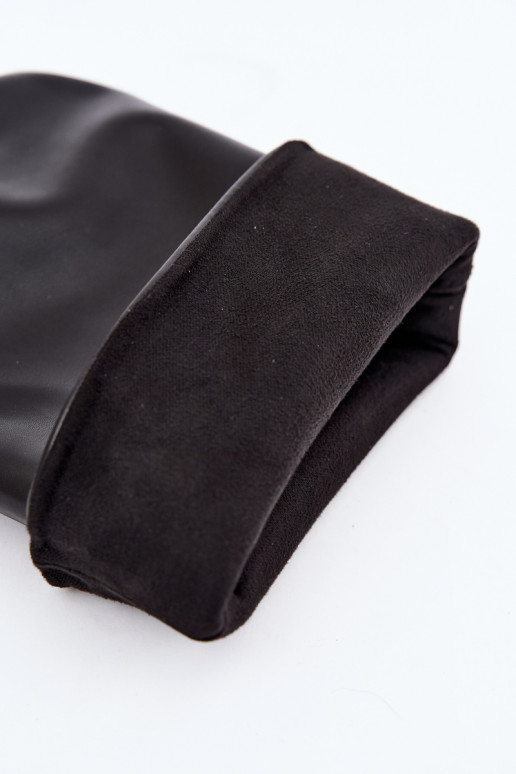 Slip-on vzor dlouhé boty s podpatky Černé Falina