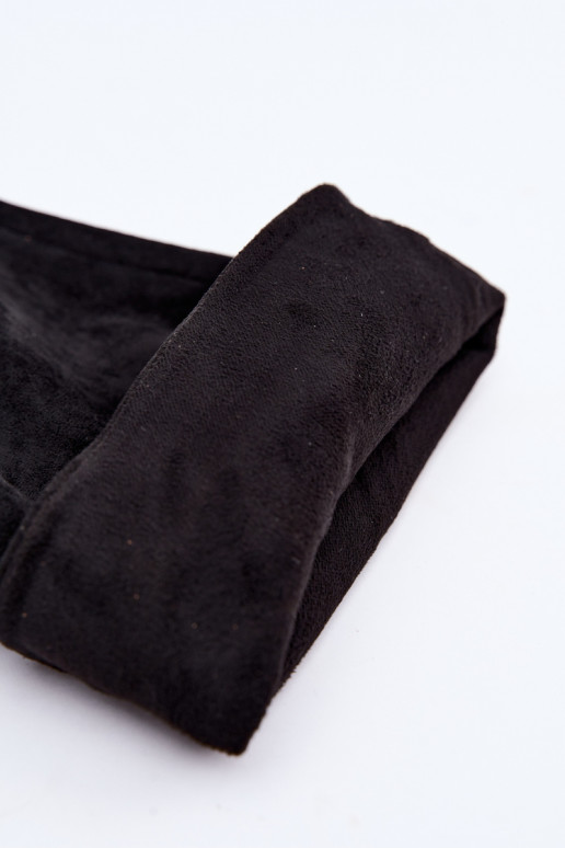 Slip-on vzor dámské dlouhé boty s podpatky Černé Adoria