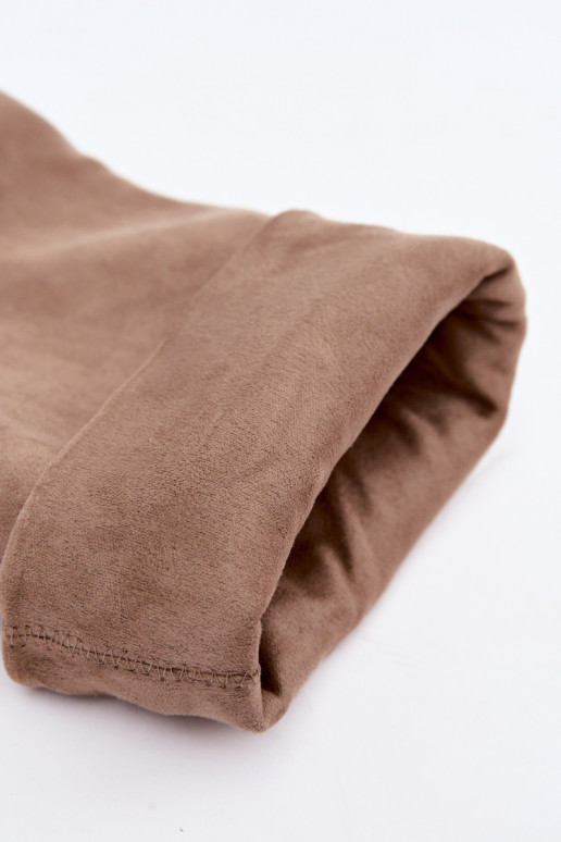 Slip-on vzor dámské dlouhé boty s podpatky béžové Adoria