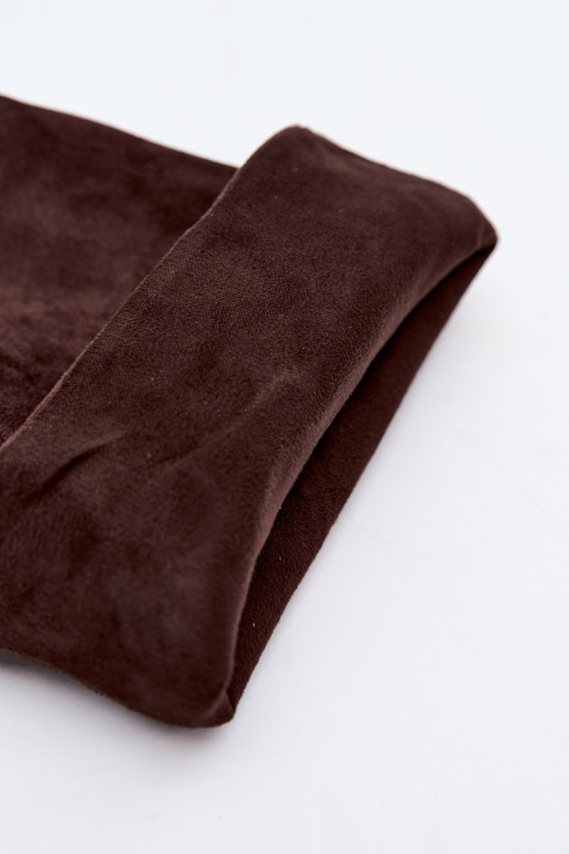 Slip-on vzor dámské dlouhé boty s podpatky Czekoladowe Adoria
