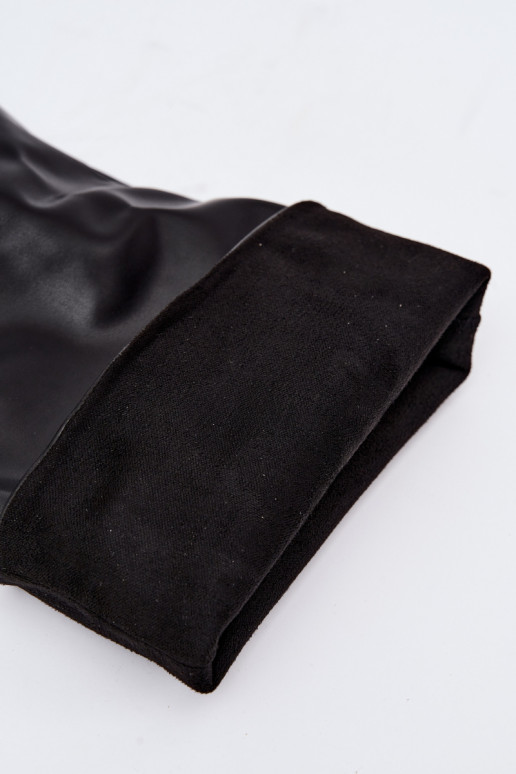 Slip-on vzor dámské dlouhé boty s tenkými podpatky Černé Caliya