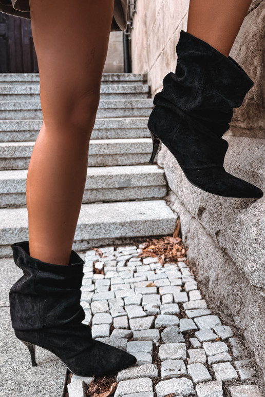 Slip-on vzor Dámské podpatky Typu Slouchy s tenkými podpatky Černé Harissa