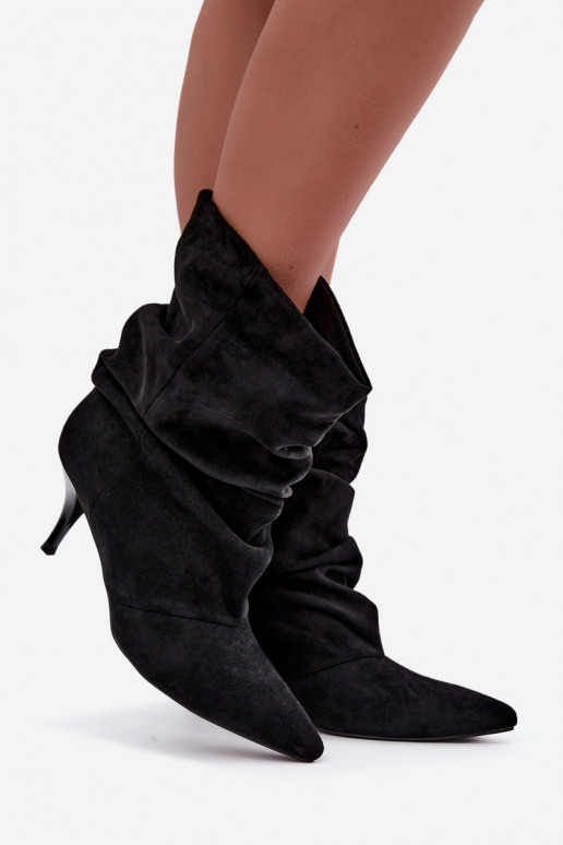 Slip-on vzor Dámské podpatky Typu Slouchy s tenkými podpatky Černé Harissa