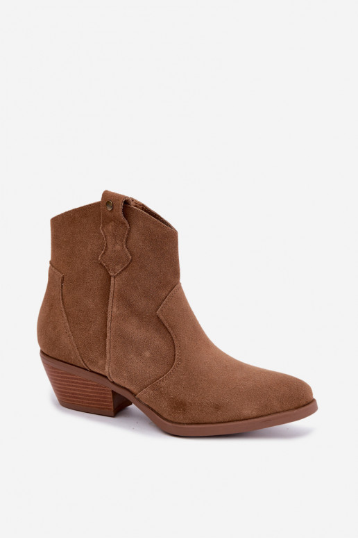 Boty v kovbojském stylu  s podpatky Big Star TT274953 Camel