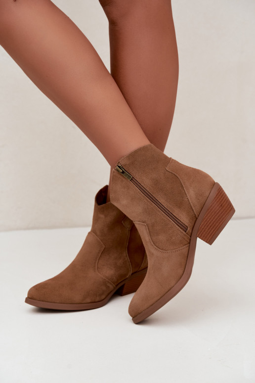 Boty v kovbojském stylu  s podpatky Big Star TT274953 Camel