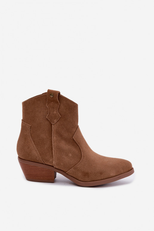 Boty v kovbojském stylu  s podpatky Big Star TT274953 Camel