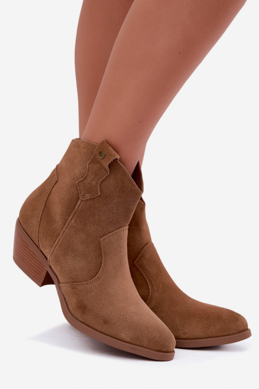 Boty v kovbojském stylu  s podpatky Big Star TT274953 Camel