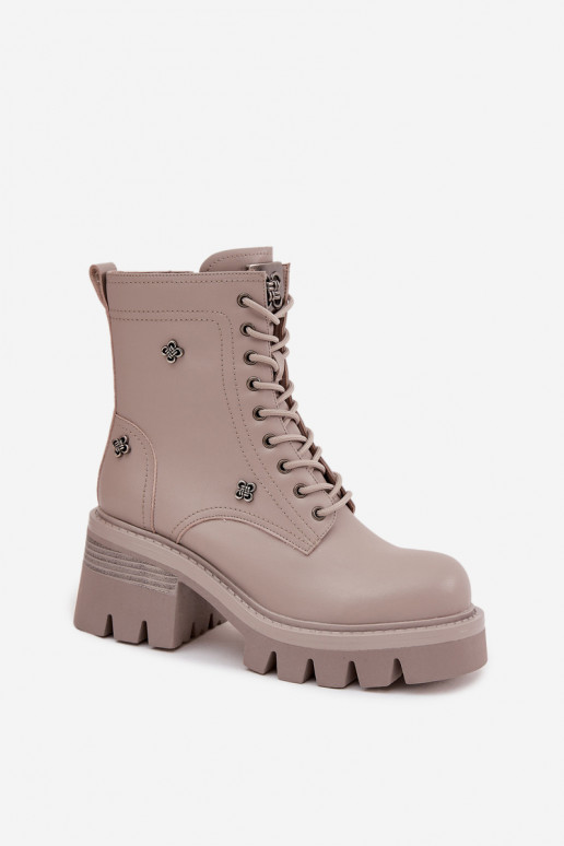 Dřeváky Dámské boty   Z Przypinkami Artiker 57C0181 béžové