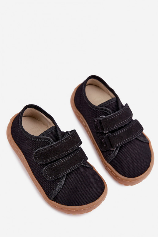 Pantofle Dětské Barefoot Froddo Canvas G1700440-19 Černé