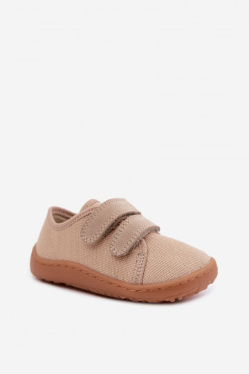 Pantofle Dětské Barefoot Froddo Canvas G1700440-22 béžové