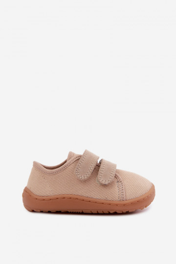 Pantofle Dětské Barefoot Froddo Canvas G1700440-22 béžové 2