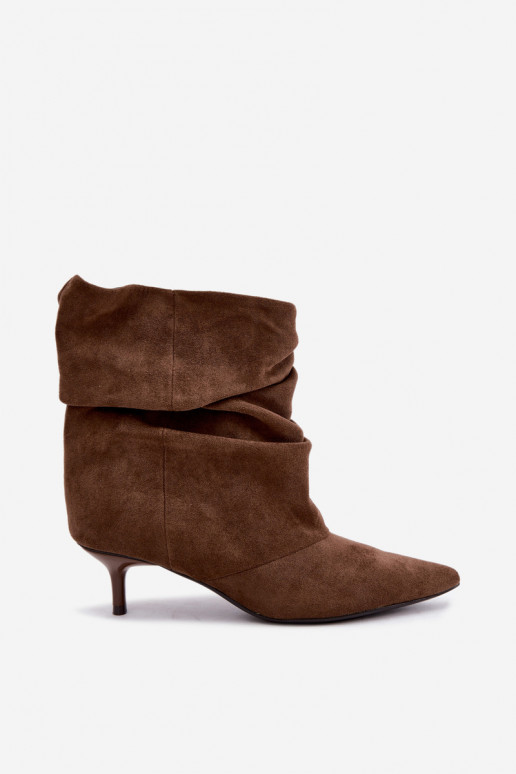 Slip-on vzor Dřeváky Typu Slouchy s podpatky khaki Loralia