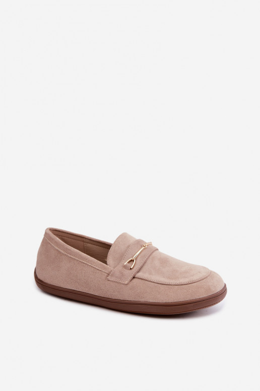 mokasíny Barefoot Ze zlaté barvym Detalem béžové Paresa