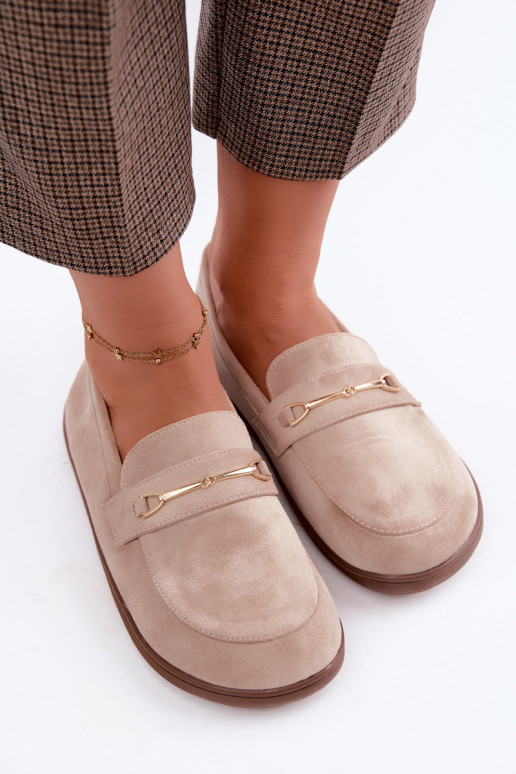 mokasíny Barefoot Ze zlaté barvym Detalem béžové Paresa