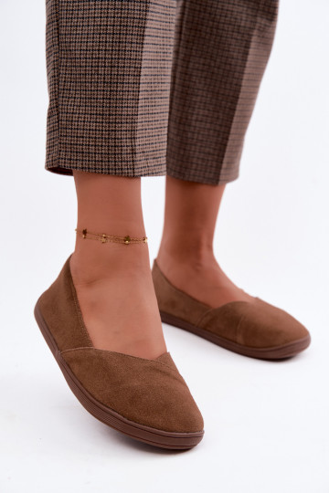 baleríny  Barefoot Z Naturalnego Zamszu hnědá Mirelia 2