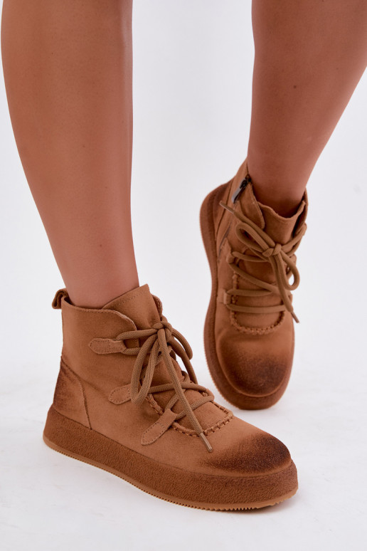 zateplené Dřeváky Z Naturalnego Zamszu Artiker 59C1128 Camel