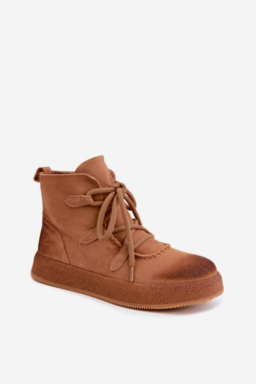 zateplené Dřeváky Z Naturalnego Zamszu Artiker 59C1128 Camel
