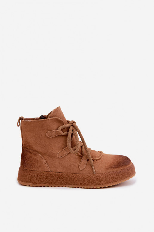 zateplené Dřeváky Z Naturalnego Zamszu Artiker 59C1128 Camel
