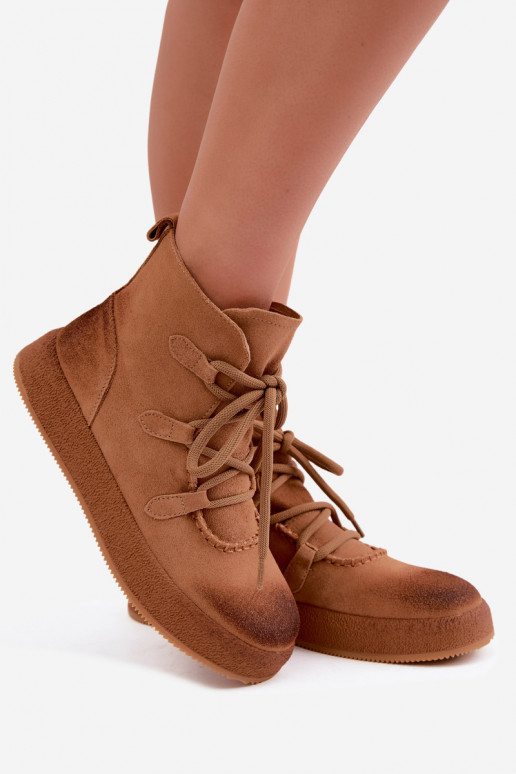 zateplené Dřeváky Z Naturalnego Zamszu Artiker 59C1128 Camel