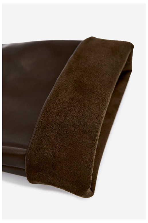 Slip-on vzor dlouhé boty s podpatky khaki Emeline
