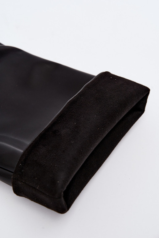 Slip-on vzor dlouhé boty s podpatky Černé Emeline