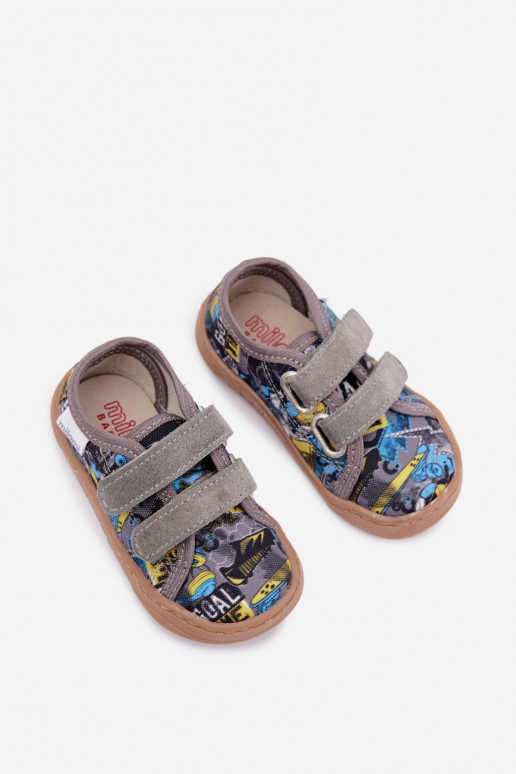 Pantofle Barefoot pro chlapce Milami šedá Saphira