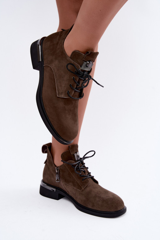 Dřeváky   Z Naturalnego Zamszu Vinceza 89151 khaki