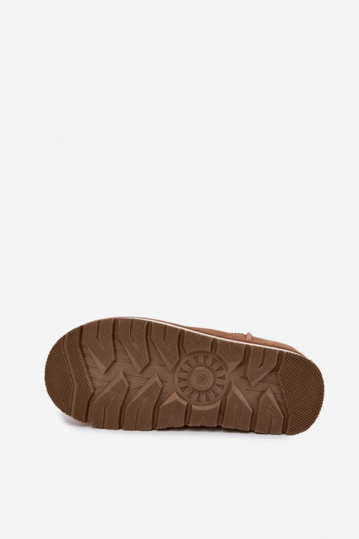 Sněhule Z Naturalnego Zamszu zateplené s kožešinou uvnitř Big Star UU274692 Camel