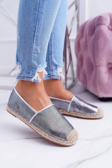 Lu Boo stříbrné barvy Ažurové espadrilky Kimchi