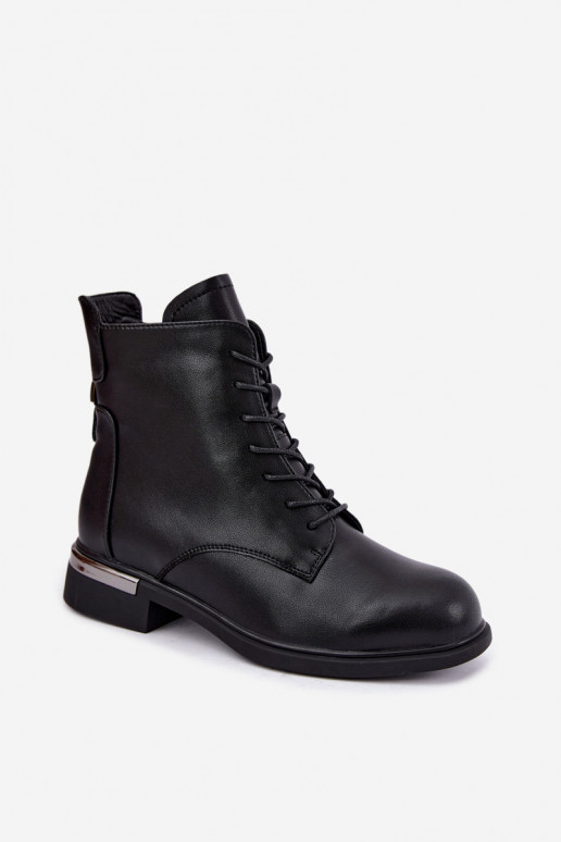  zateplené Dřeváky s širokými podpatky Vinceza 86450 Černé