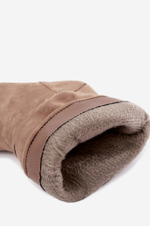 Slip-on vzor zateplené Dřeváky s tenkými podpatky s popruhy béžové Eponine