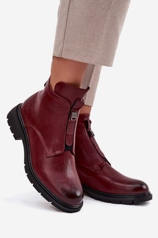 zateplené Dámské podpatky   Detalem vínová Roselle