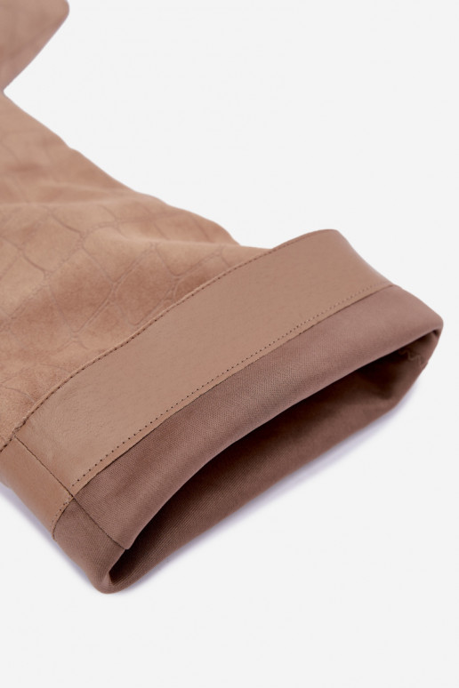 Slip-on vzor dlouhé boty s potiskem s podpatky béžové Cazelle