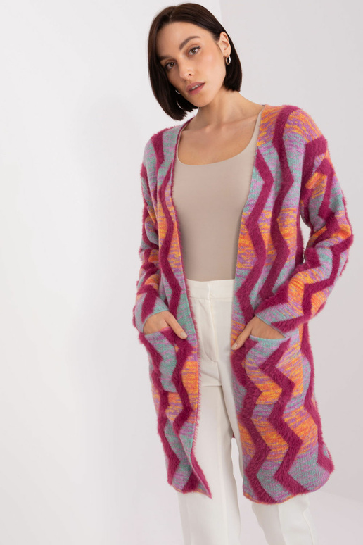Kardigan s geometrickým vzorem Wool Fashion Italia