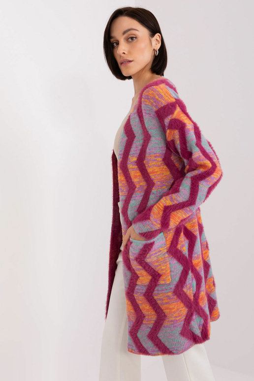 Kardigan s geometrickým vzorem Wool Fashion Italia