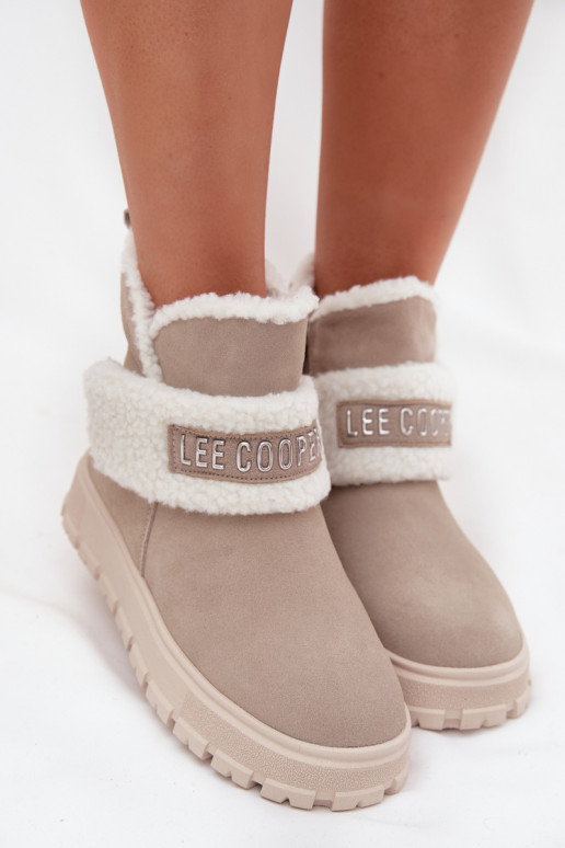Sněhule Dámské podpatky Z Naturalnego Zamszu se zateplením Lee Cooper LCJ-25-01-3739 šedá