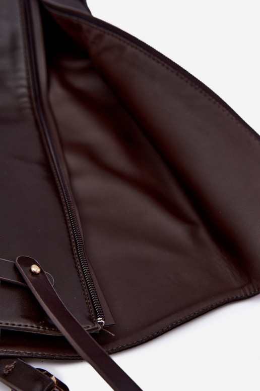 dámské dlouhé boty s širokými podpatky s popruhy I Złotą s přezkami Czekoladowe Sylvena
