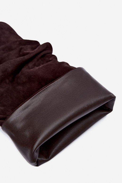  Slip-on vzor dlouhé boty s tenkými podpatky Czekoladowe Balira