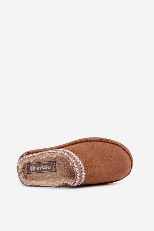 boty domácí Pantofle  Z Haftem Inblu EY000030 Camel