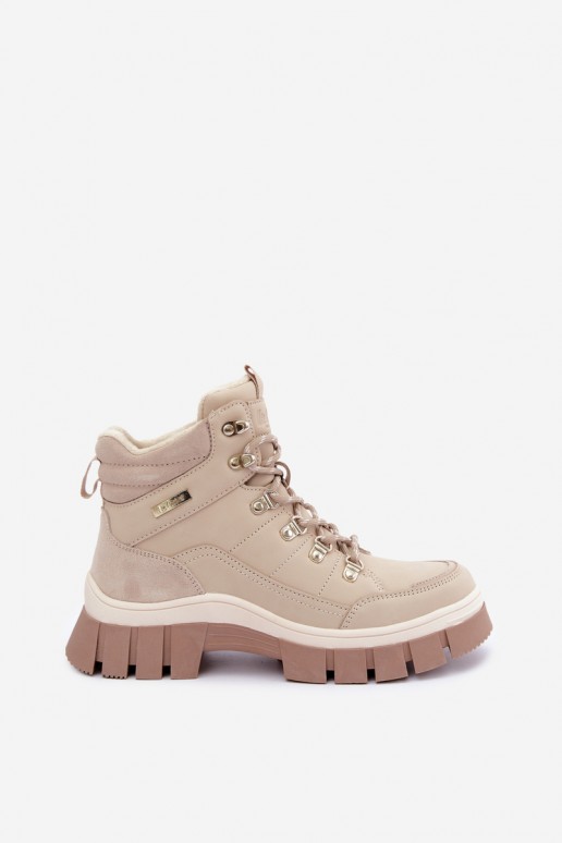 zateplené boty  Lee Cooper LCJ-26-31-4581 béžové