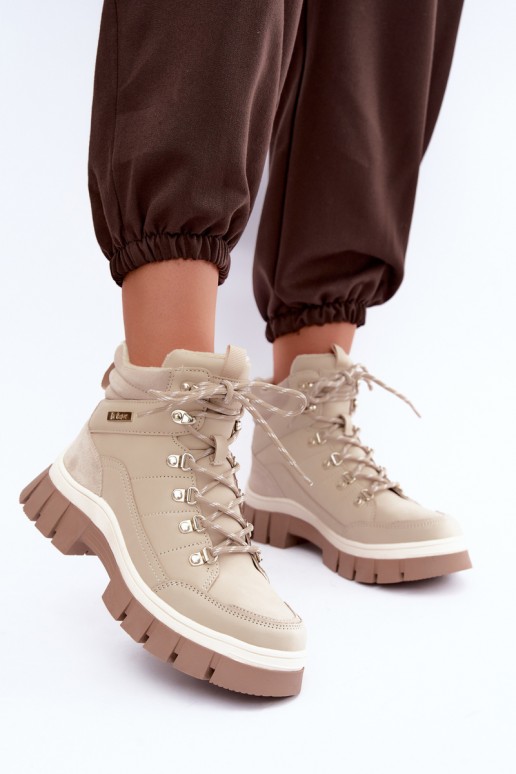 zateplené boty  Lee Cooper LCJ-26-31-4581 béžové