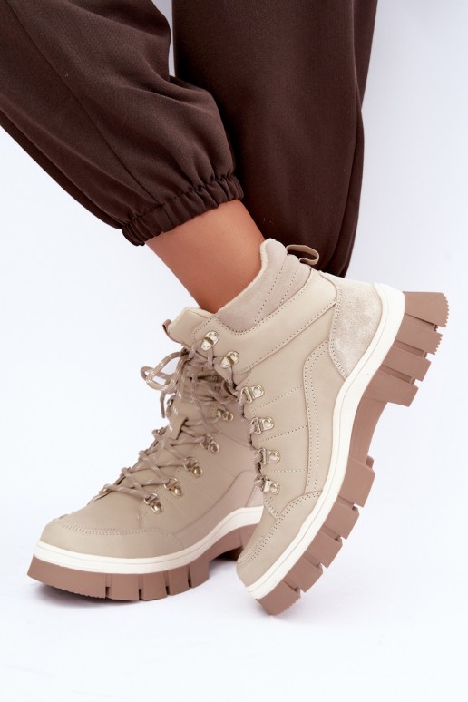 zateplené boty  Lee Cooper LCJ-26-31-4581 béžové