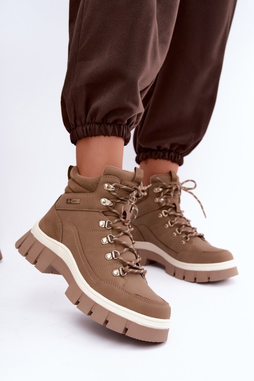 zateplené boty  Lee Cooper LCJ-26-31-4582 béžové