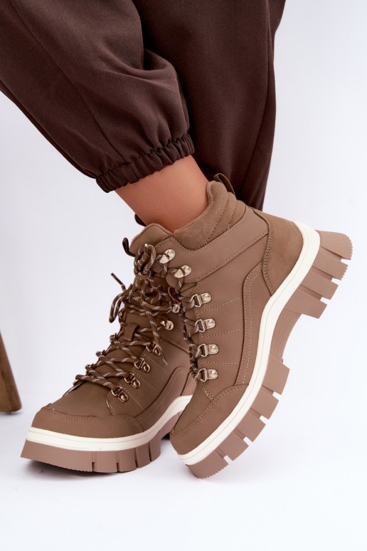 zateplené boty  Lee Cooper LCJ-26-31-4582 béžové