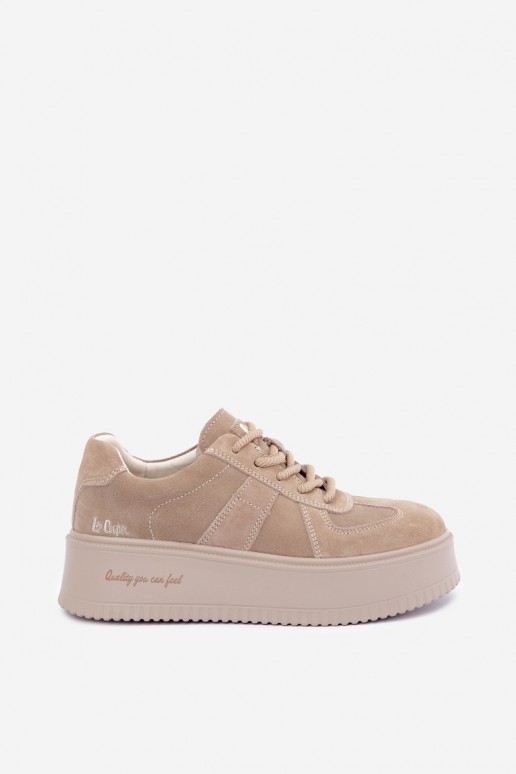  ze semiše Tenisky  s platformou Lee Cooper LCJ-26-01-4643 béžové