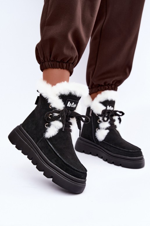 Sněhule  Z Naturalnego Zamszu Lee Cooper LCJ-25-01-3737 Černé