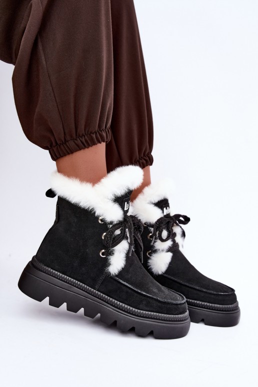 Sněhule  Z Naturalnego Zamszu Lee Cooper LCJ-25-01-3737 Černé