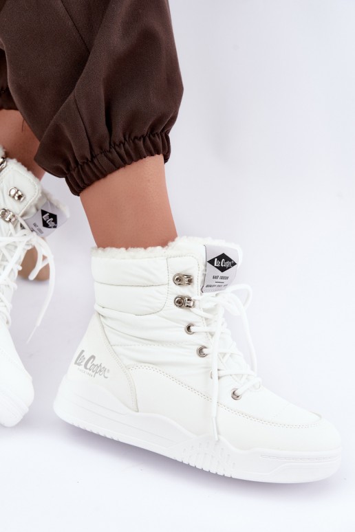 se šněrováním Sněhule boty Lee Cooper LCJ-44-4563 bílé