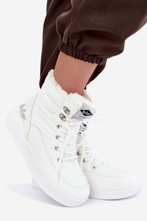 se šněrováním Sněhule boty Lee Cooper LCJ-44-4563 bílé